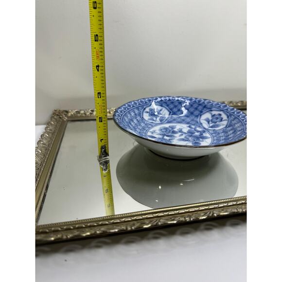 Vintage Takahashi San Francisco Porcelain Chinoiserie Bowl and Metal Stand - Picture 7 of 9